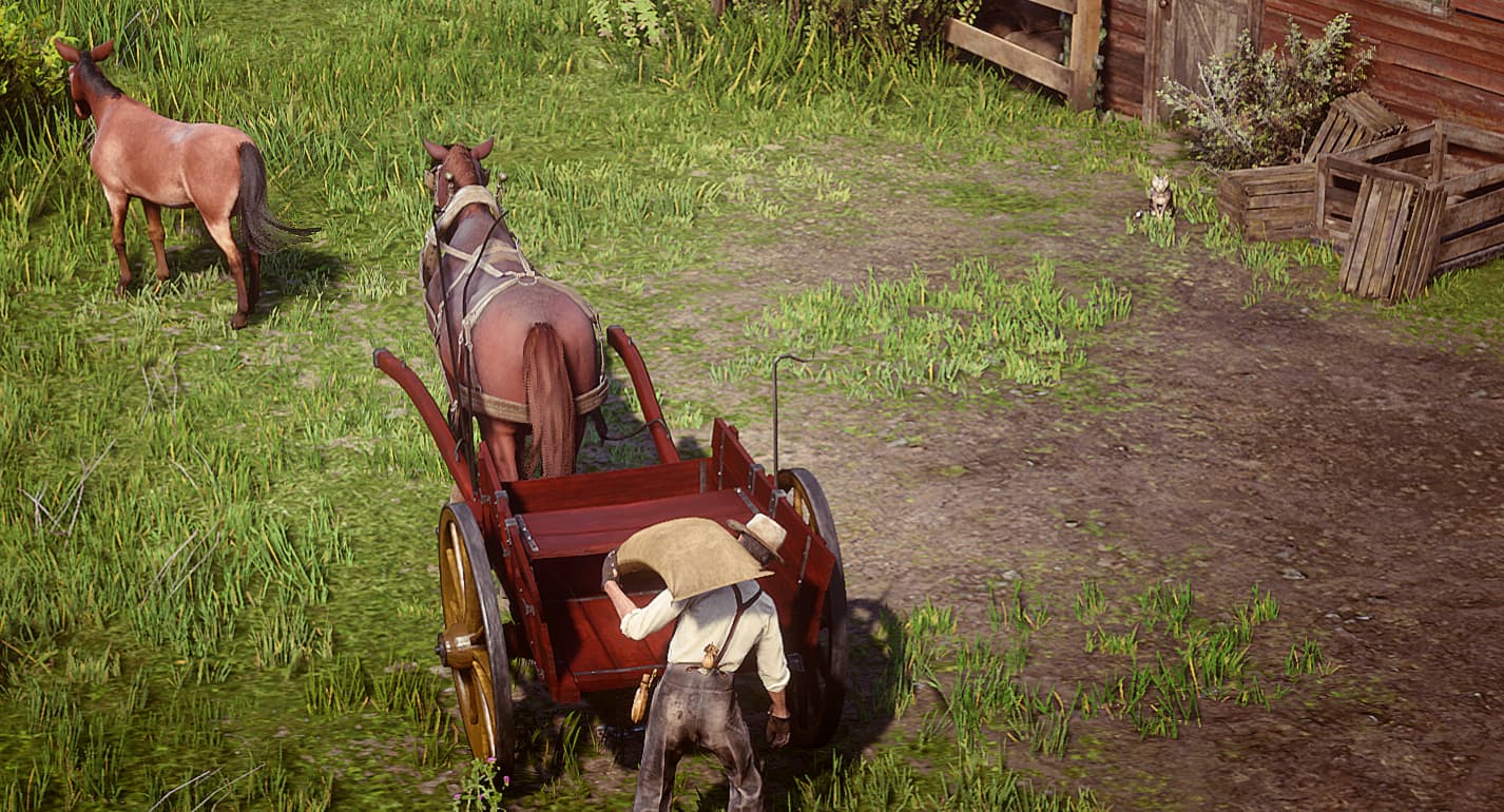 Agricultor trabajando los campos del condado