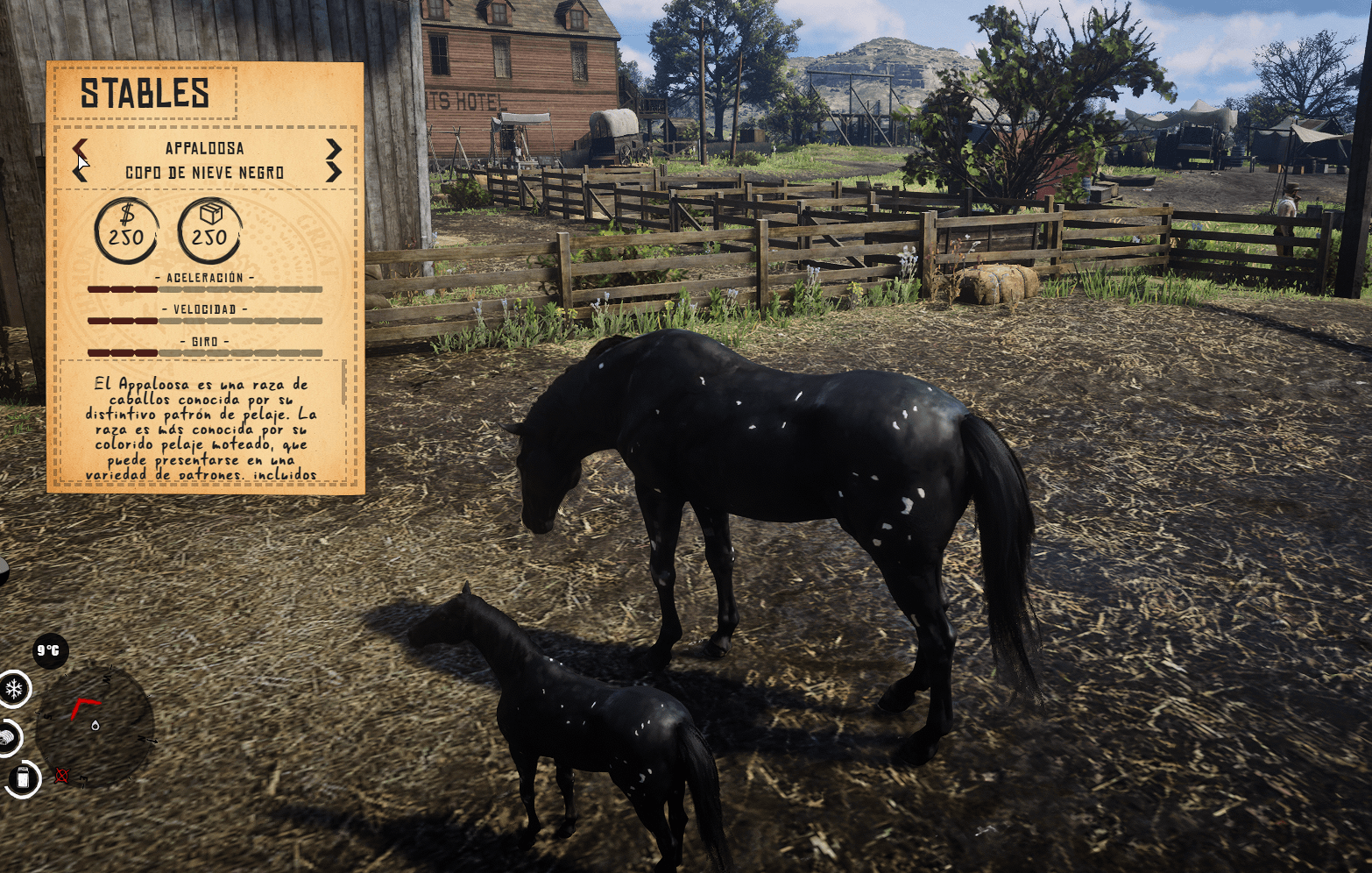 Menú de caballos